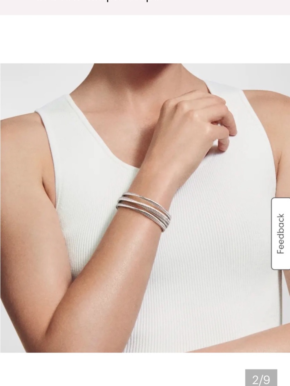 David Yurman Silver Multi-Row Cable Bangle Bracelet